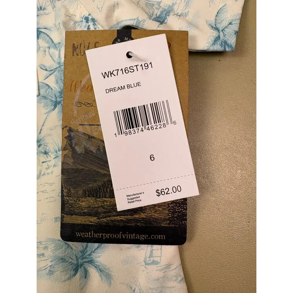 Weatherproof Vintage Boys Size 6 2pc Shirt Shorts Set Tropical Blue NWT